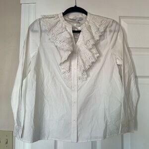 English Factory Ivory Lace button down blouse